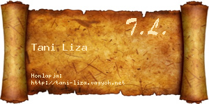 Tani Liza névjegykártya